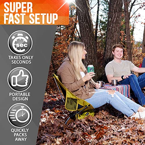 Pike Trail Folding Chair - Portable Solution For Outdoor Camping, Beach, Fishing, Backpacking - Reinforced For Heavy Adult People - Lightweight, Foldable, Collapsible Frame - Small And Compact #TOP4