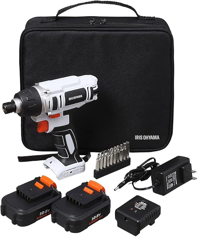 充電式インパクトドライバ JID80-C ケース付き バッテリーx2 ビット10本セット LEDライト付 (10.8V共通バッテリーシリーズ)