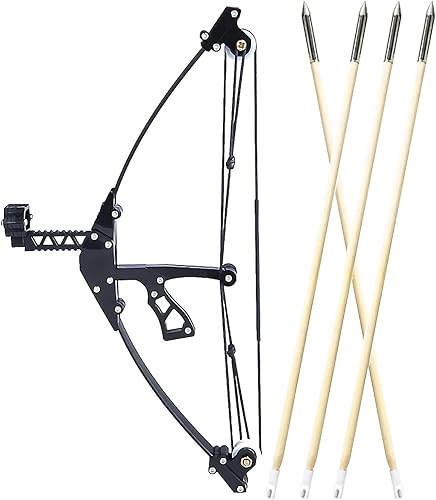 Mini juego de arco de tiro con arco recurvo mini arco de doble apuntamiento, mini arco de caza, mini arco compuesto catapulta RHLH para caza,