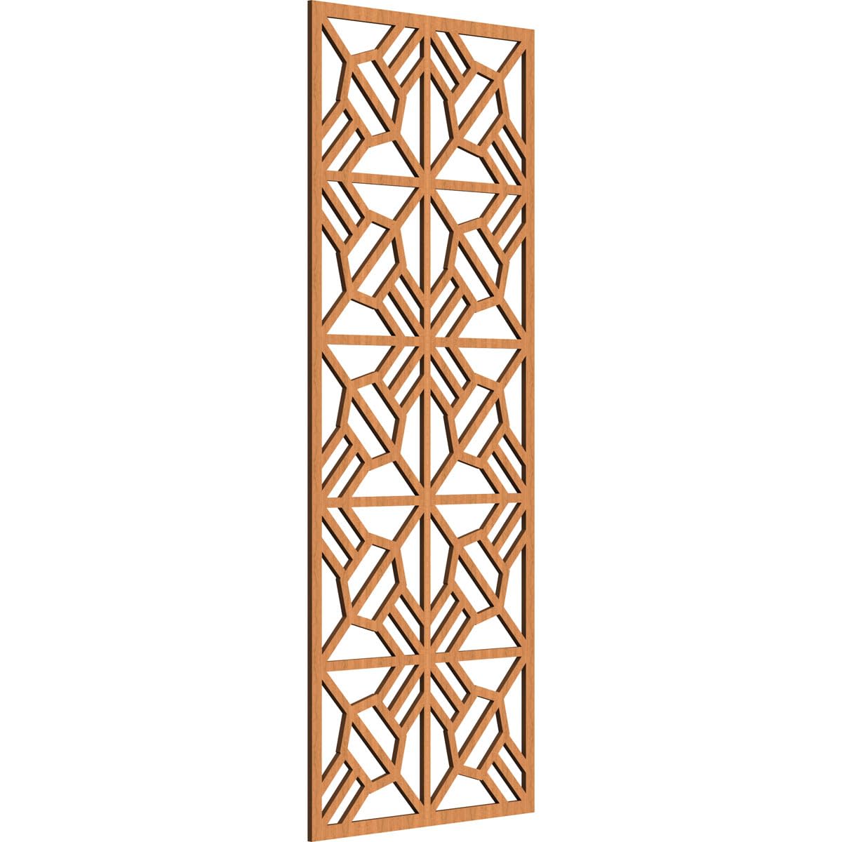 25 3/8"W x 64 3/8"H x 3/8"T Auburn Decorative Fretwork Wood Wall Panels, Cherry