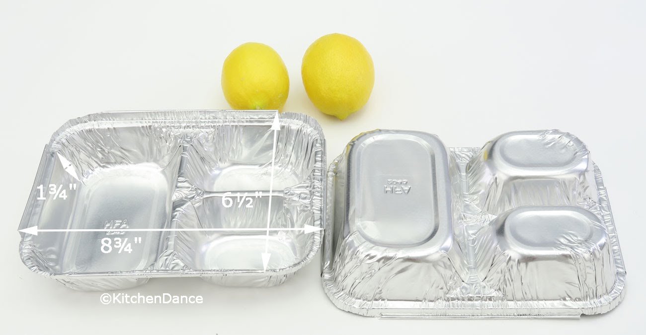 Handi-Foil 3-Compartment Aluminum Foil Take-Out Meal Pan w/Board Lid Combo (Pack of 50)