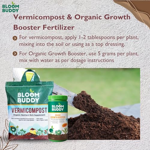 Image of Bloom Buddy Vermicompost & Organic Growth Booster Fertilizer 1kg Combo - Nourish Soil & Enhance Plant Growth