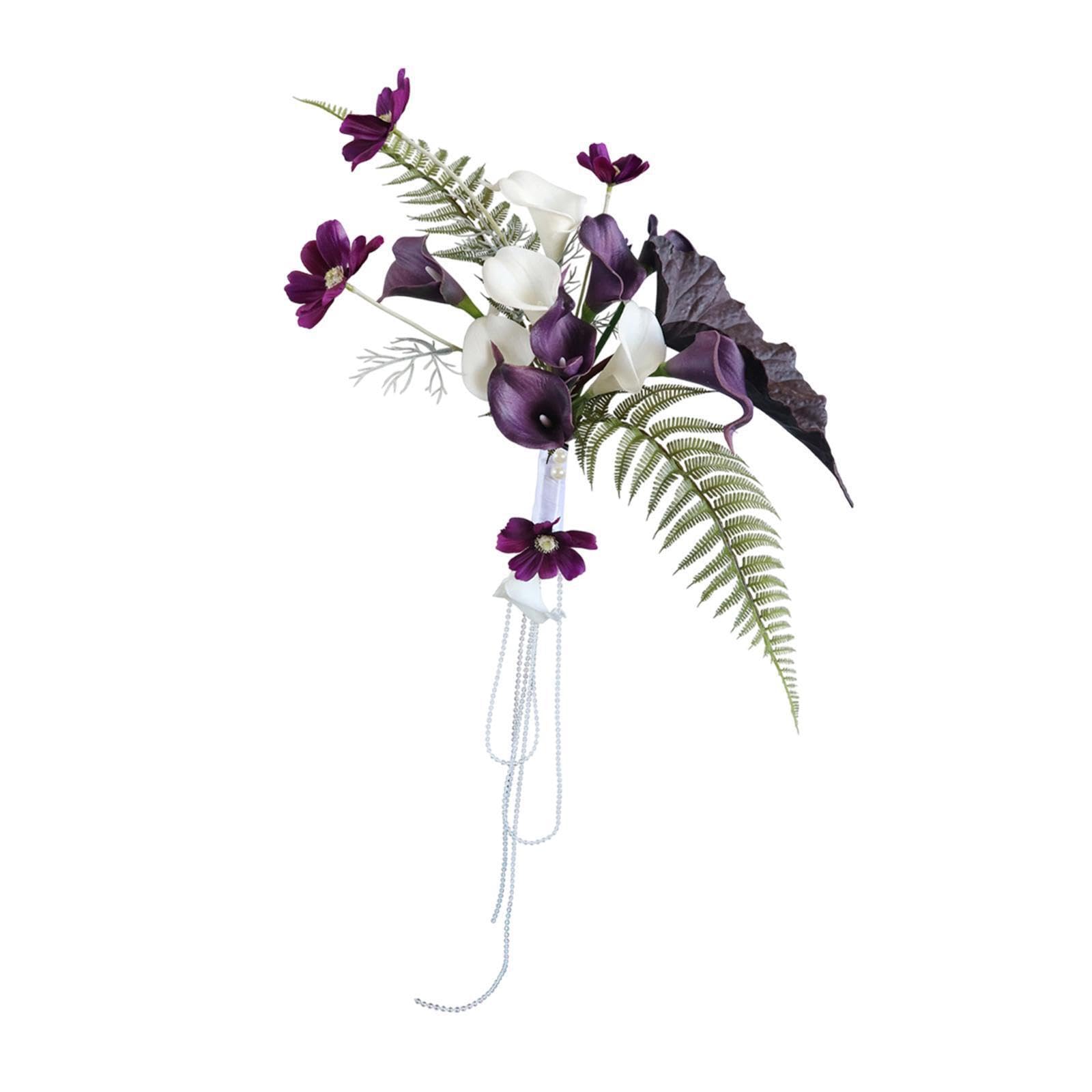 TWISAXC Amazing Artificial Calla Lily Wedding Bouquet Beautiful Wedding Party Centerpiece With Silk Flowers And Decoration Decorative Handheld Flower Arrangement