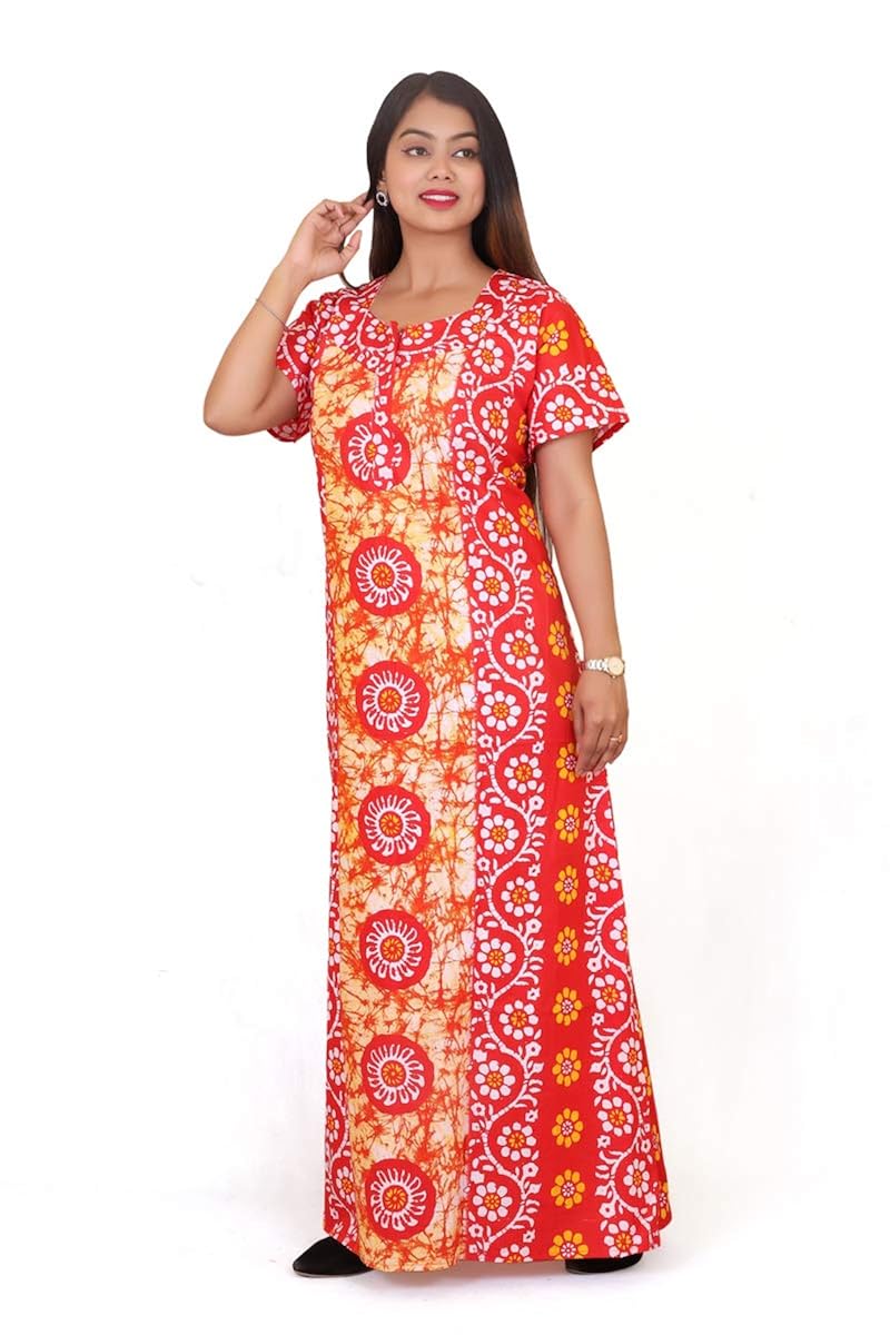 Buy MS Fashion Women's Cotton Nighty (X-Large, RED) at Amazon.in