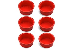 SILIVO 4 inch Mini Smash Cake Pans (6 Pack), Nonstick Silicone Muffin...