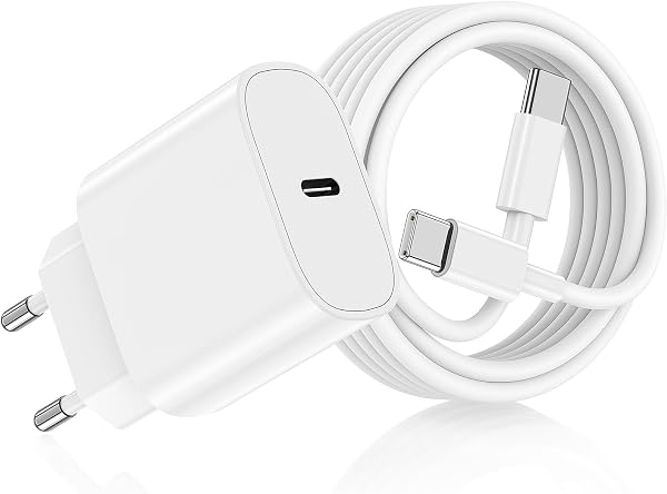 Cargador Carga Rápida USB-C para iPhone 17 16 15 & Cable de Carga Rápida 2M - Adaptador de Enchufe 20W Compatible con iPhone 16e,16/15 Plus,17 Air, 17/16/15 Pro, Pro MAX, Pad - 1