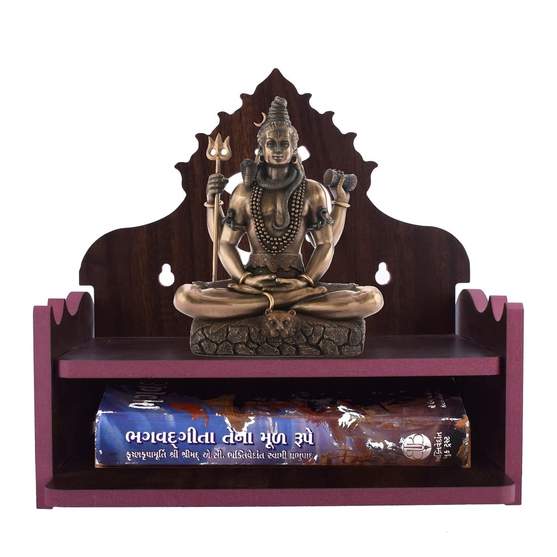 MS ENTERPRISE Wooden Singhasan Temple for God, Laddu Gopal Sinhasan for Pooja Mandir, Singhasan for Diwali, Durga Pooja, Navratri, Ganesh Chaturthi (Maroon-7)
