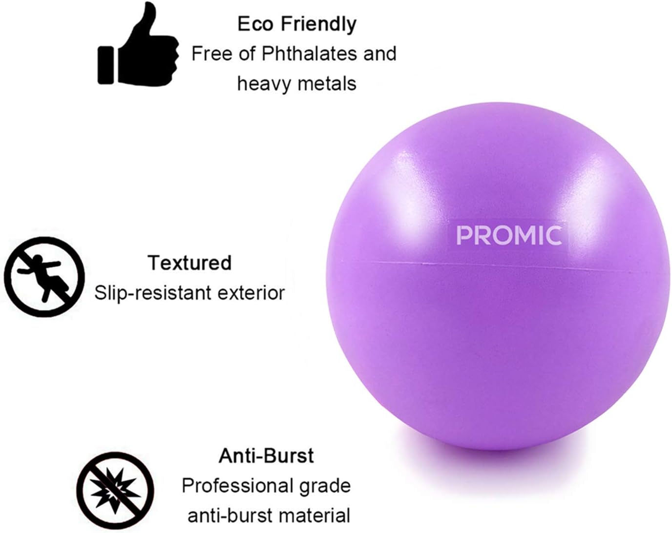 PROMIC Small Pilates Ball Therapy Ball, 7~9 Inch Small Exercise Ball Bender Ball, Barre Ball for Home Workout Core Training and Physical Therapy Suitable for Kids and Adults Gym Class