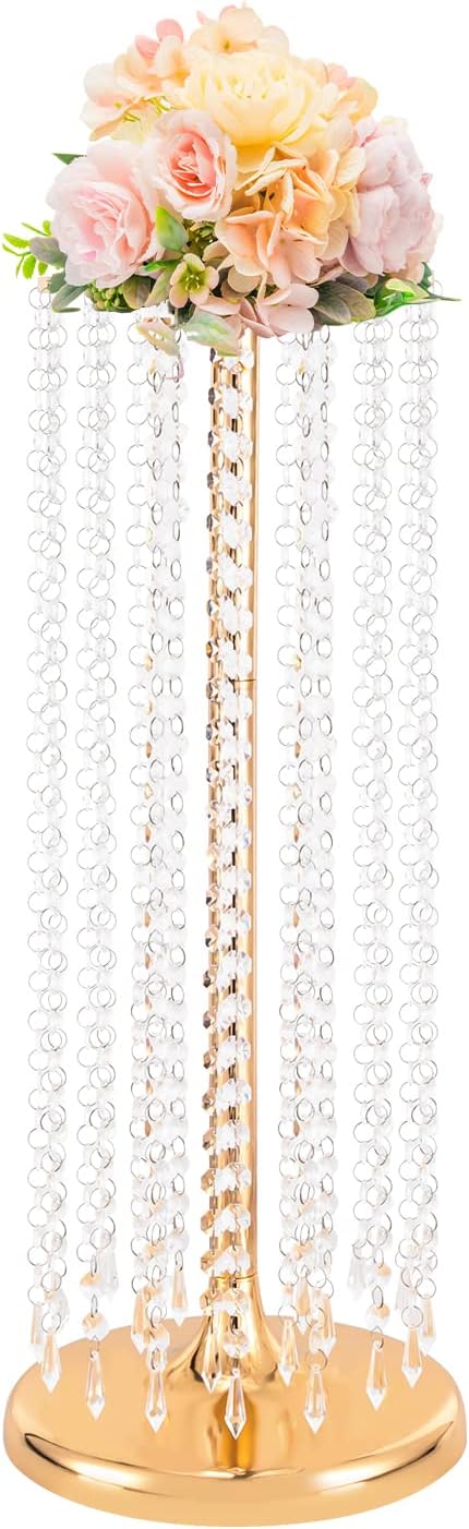 10 piece set of crystal flower racks, elegant gold color, height 60cm, enhancing home style, perfect for flower display