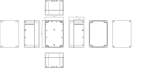 Miniatura 16 de Zulkit Caja de conexiones de plástico ABS a prueba de polvo, impermeable, IP65, cajas eléctricas universales para proyectos, gris 7.9 x 4.7 x 2.2