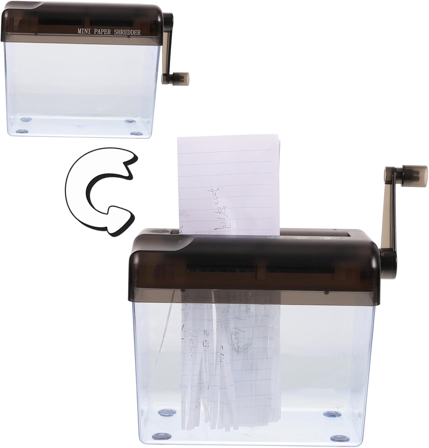 Manual Paper Shredder Small Desktop Office Supply Household A6 Hand-Crank Wear-Resistant Paper Cutter for Document Shredding