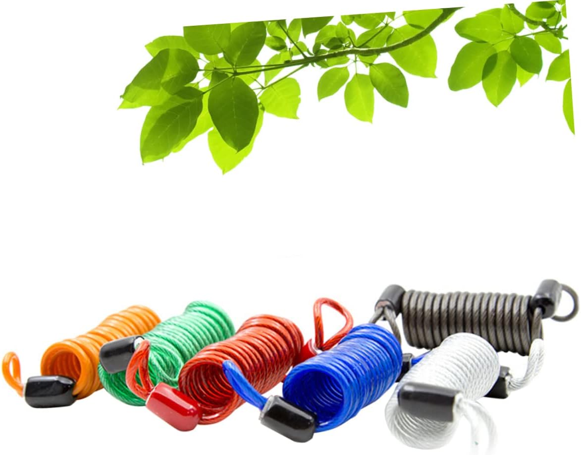 Alipis 6pcs Theft Spring Reminder Rope Wire Lanyard Combination Lock Outdoor Portable Cable Lanyard Wire Rope Lock for Hiking