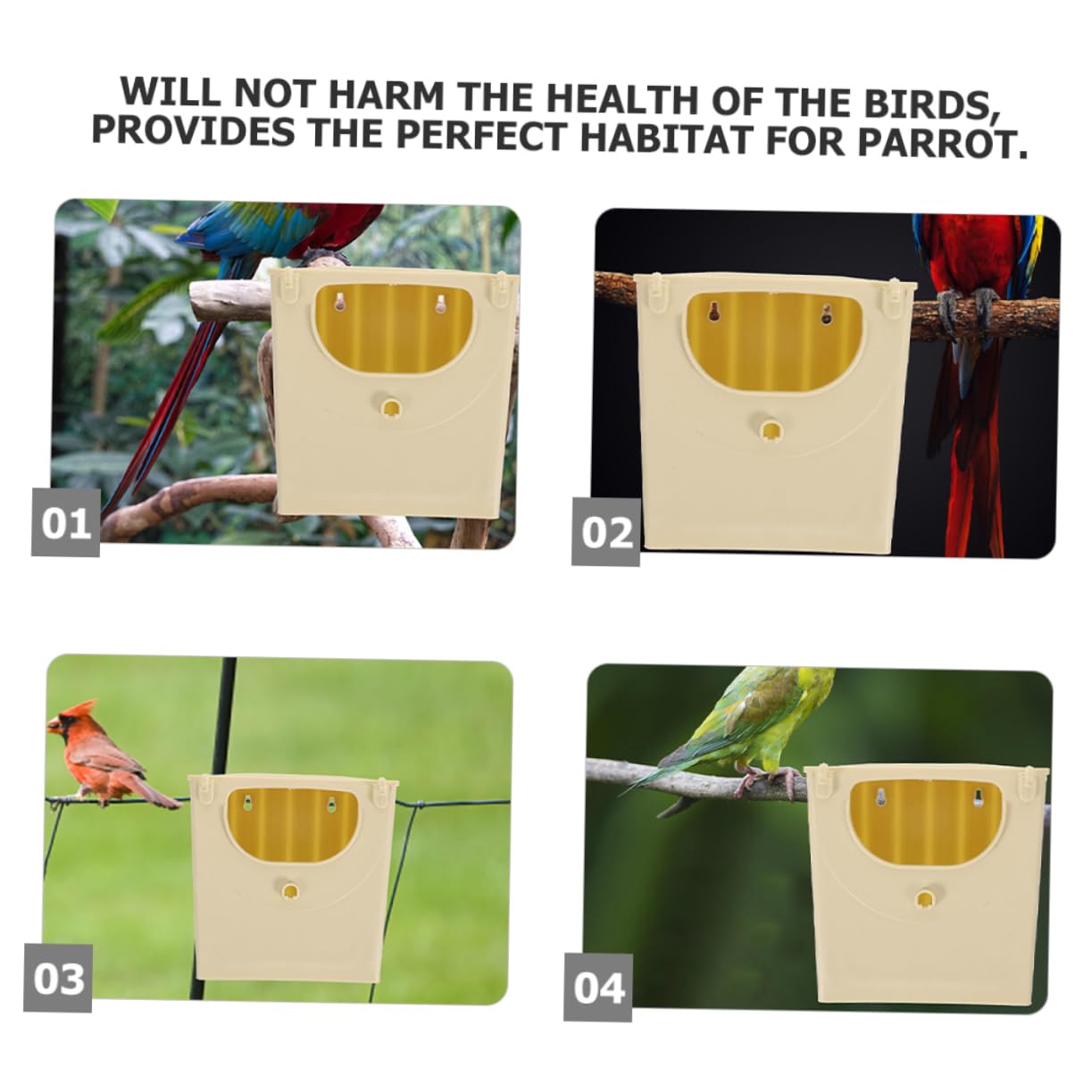 COLLBATH 2 Juegos de Cajas de Cría para Pájaros Elegantes Y para Periquitos de Plástico Resistente a La Intemperie con Salida para Nido 5 Unidades