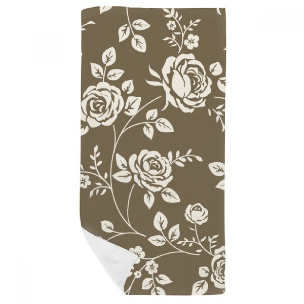 Serviette de bain douce multicolore motif plante 35x70cm absorption maximale visage