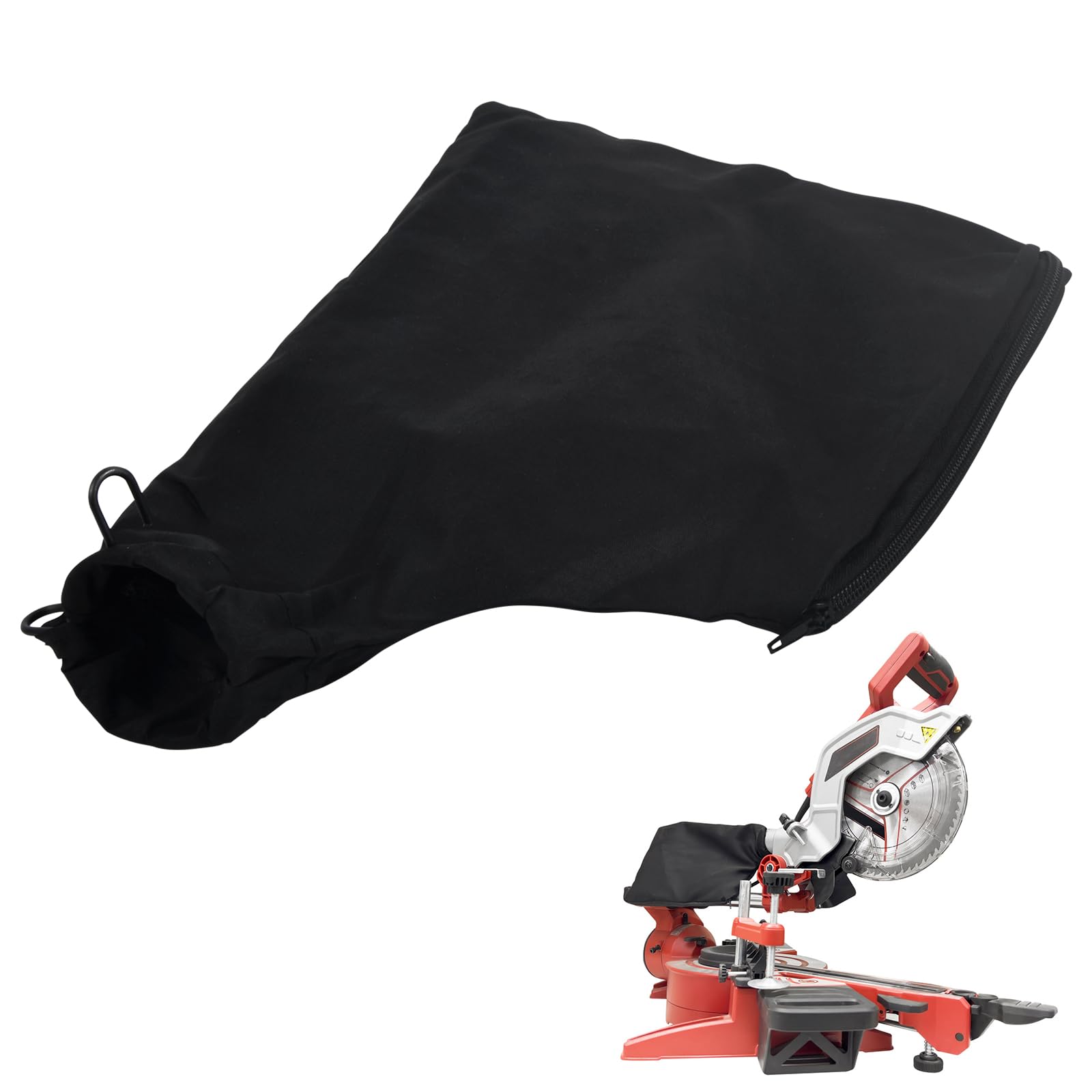 Volumoon Bolsa de Polvo para Sierras Ingletadoras para Modelo 255, Saco Para Polvo, Sierra de Inglete Negra Colector de Polvo con Cremallera y Soporte Alambre, Bolsa De Recolección De Polvo