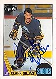 Clark Gillies autographed hockey card (Buffalo Sabes, 67) 1987 O-Pee-Chee #96 - Autographed Hockey Cards