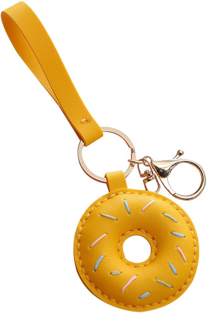 Uggoly's ドーナツ　キーホルダー　チャーム Amazon.co.jp: RGYBAO スタイリッシュ PUレザー ドーナツ キーホルダー