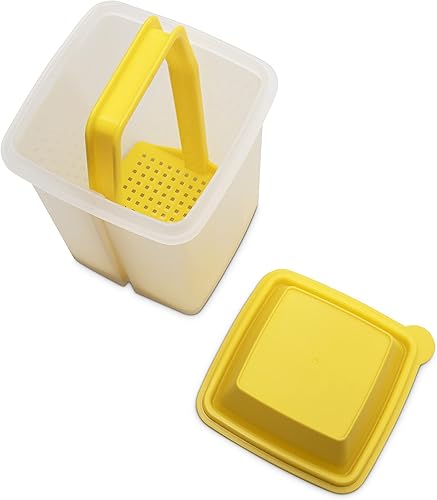 Miniatura 3 de 10M Recipiente de almacenamiento de alimentos para encurtidos jalapeños aceitunas frutas verduras adobo inserto de colador amarillo cocina