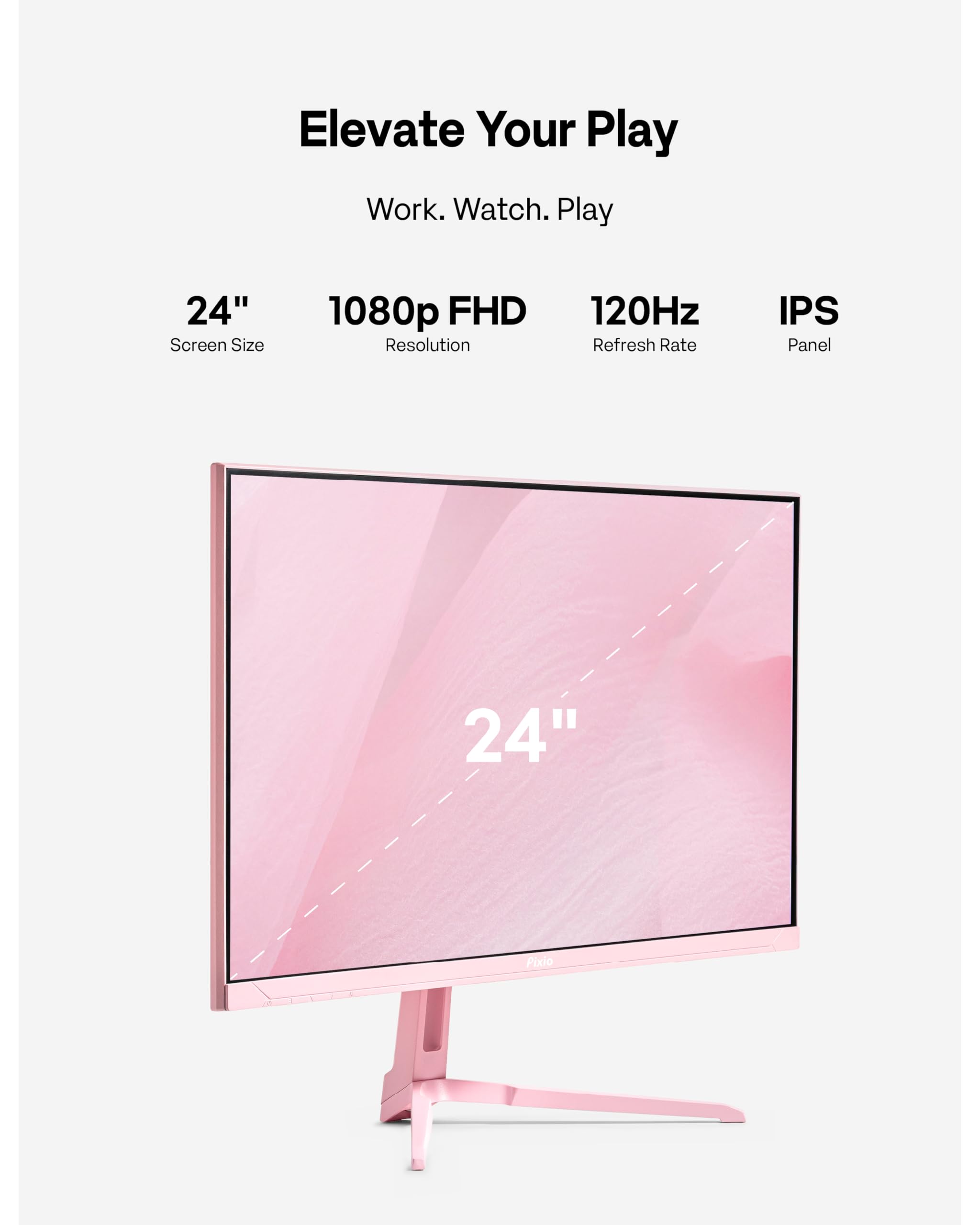 ゲーミングモニタ Pink Wave PX246 Pixio 1B04 あ*/様 Amazon.com: FHD Rate Refresh 120Hz inch 24 Pink Wave PX246 Pixio ディスプレイ・モニター本体