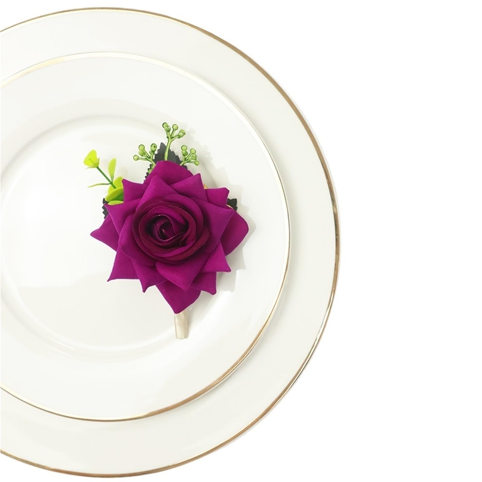 WTAXBH Corsages for Weddings Red Groom And Bride Hand Flowers Boutonniere And Corsage Wedding Accessories For Party(Purple A)