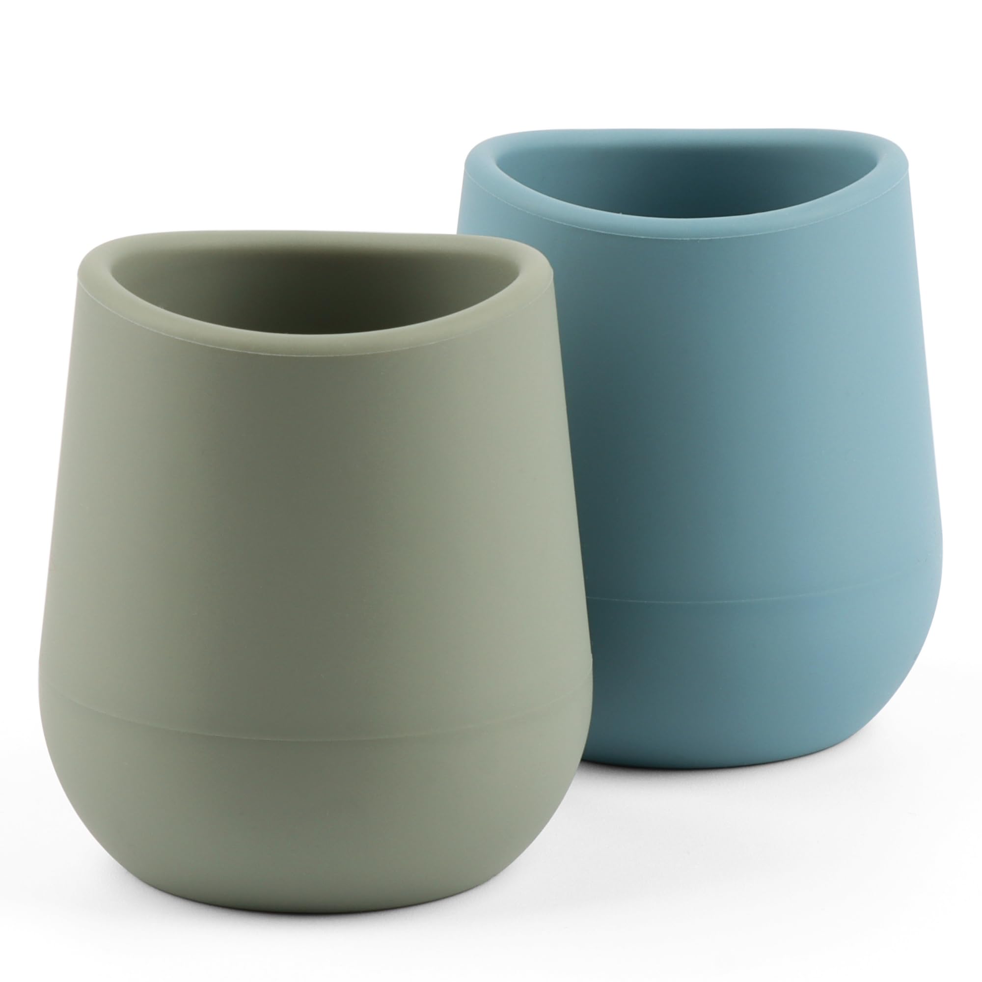 Mintlyfe Silicone Baby Cups for 6-12 Months Infants, Silicone Tiny Cups Open Training Cup for Baby Led Weaning, 2 Pack (Color 2)