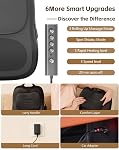 Up & Down Shiatsu Back Massager with 3 Heat Levels– Deep Kneading Neck Massager,3D Rolling Up Electric Lower Back Massage Pillow for Home, Office,Chair,Gifts for Women Men Mom Dad Christmas(Black)