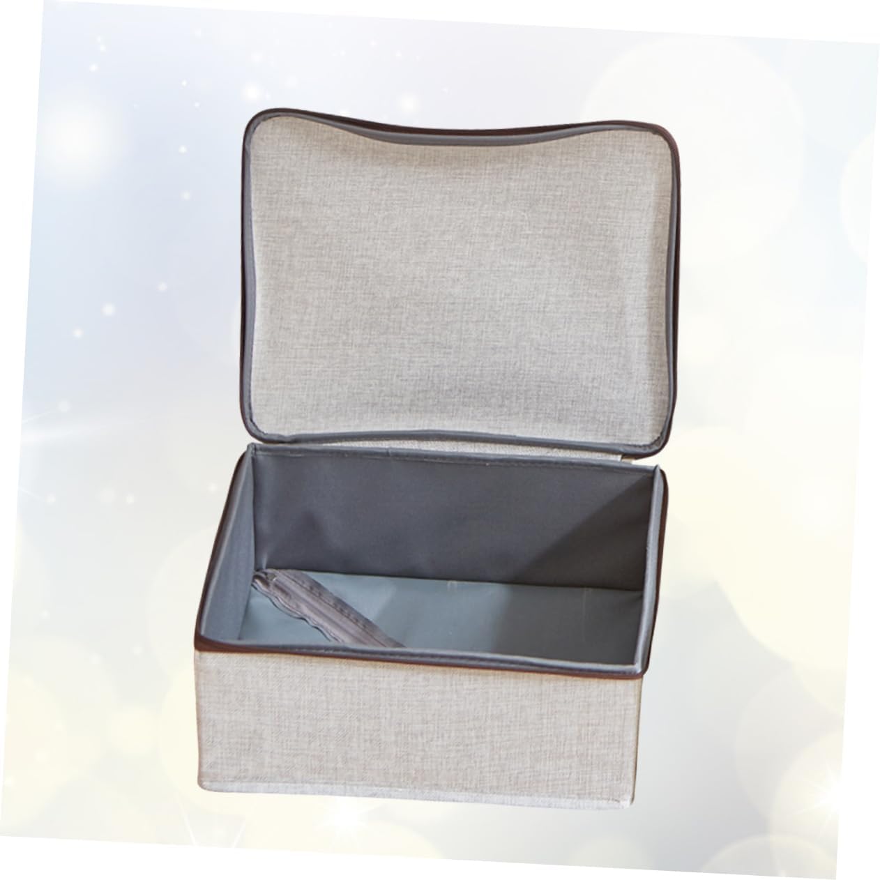 Foldable Zippered Storage Box Clothes Container Laundry Organizer Storage Case Grey