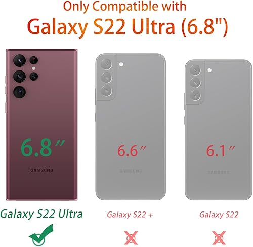Miniatura 2 de GiiKa Funda para Galaxy S22 Ultra, transparente para niñas y mujeres, resistente, a prueba de golpes, funda rígida para Samsung Galaxy S22 Ultra,