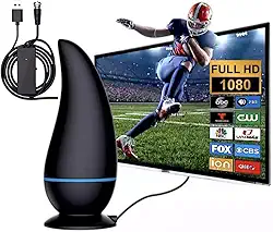 Antena de Onda Terrestre para TV Digital HDTV, com Amplificador de Sinal, 4k Full HD, Sinal 10x mais Forte