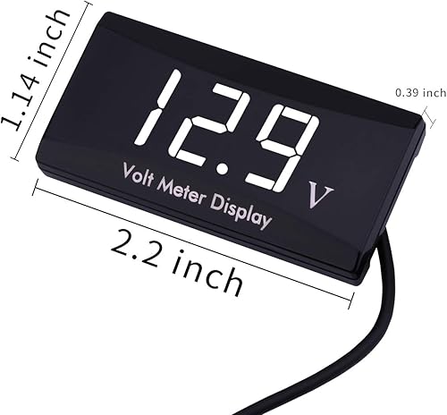 Miniatura 21 de Voltímetro digital de auto DC 12 V – AIMILAR con pantalla LED, medidor de voltaje para auto o motocicleta Azul