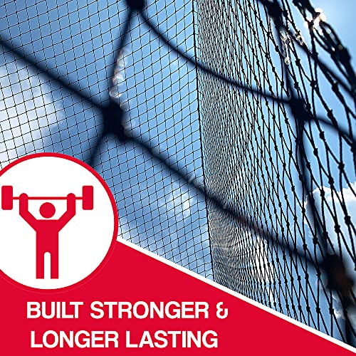 Hit Run Steal Batting Cage Net For Baseball And Softball. Uv Treated Indoor/Outdoor Heavy Duty Backstop Pitching And Batting Cages. Net Only Includes Carabiners (10X10X35) #TOP5