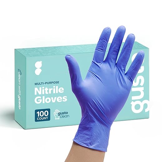 Comfy Package, Nitrile Disposable Gloves - 4 mil. | Latex Free and Rubber Free | Non-Sterile Powder Free Gloves [100 Count - Small]