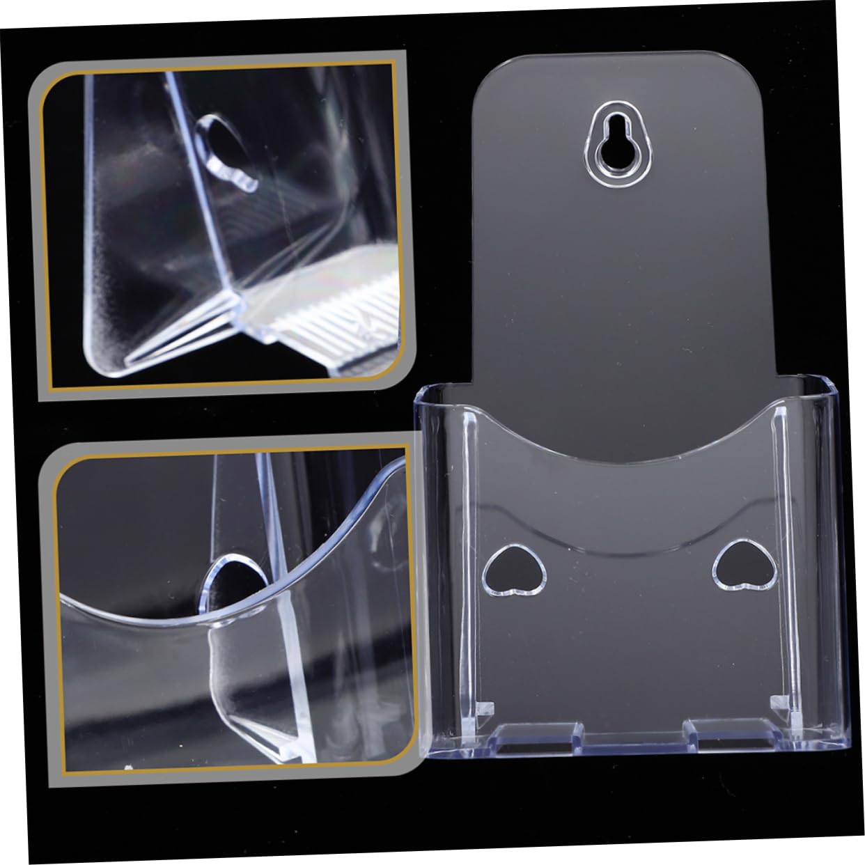 3 set di supporti da parete in acrilico per brochure, letteratura per ufficio, dormitorio, studio, espositore per riviste e libri (2 pezzi x 3)
