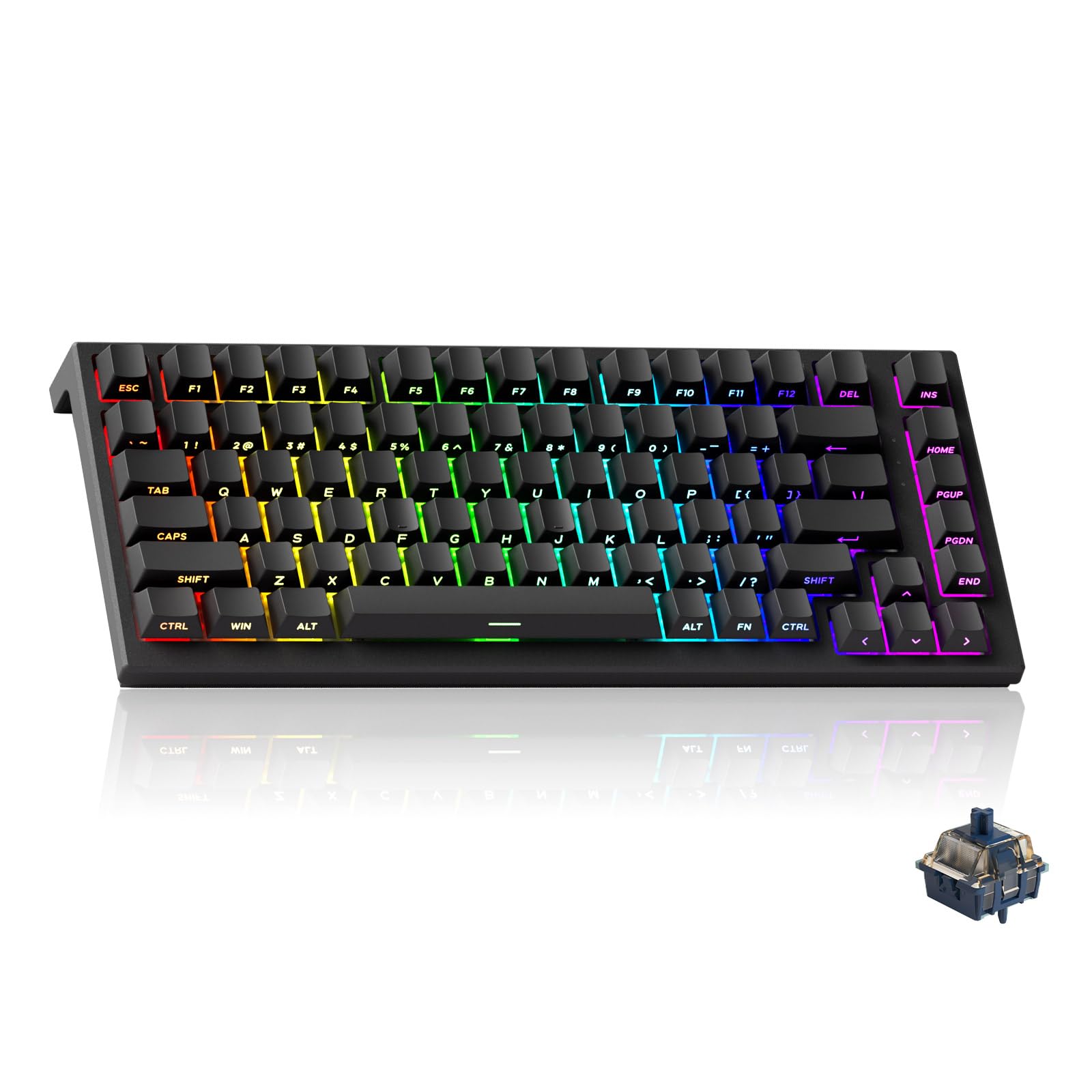 Akko TAC75 Rapid Trigger HE Gaming Keyboard, 75% US Layout, Wired Hall Effect Keyboard with Magnetic Switch, Adjustable Response Time, Snap Tap (Glossy Black, Astrolink Switch) Astrolink Magnetschalter glossy black