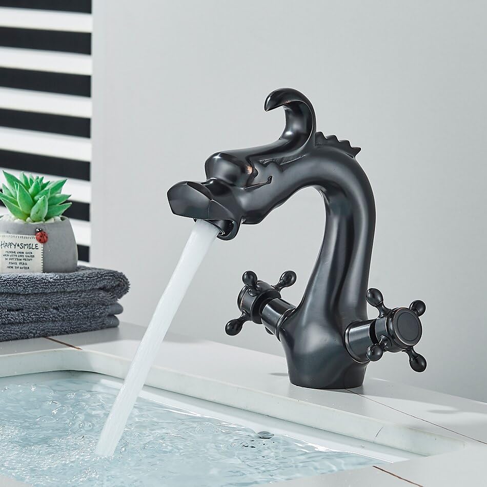 Robinet de lavabo Dragon en laiton doré pour une salle de bain de luxe