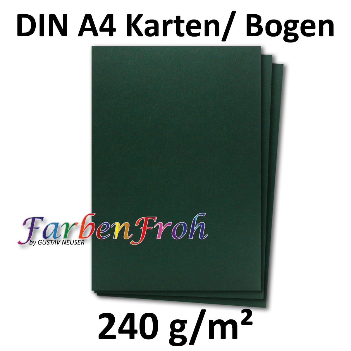 100 DIN A4 Paper Sheets Plano Sheet, Pine Green (Green), 225 g/m², 21 x 29.7 cm, Clay Paper Photo Card Craft Paper Clay Card - Image 3