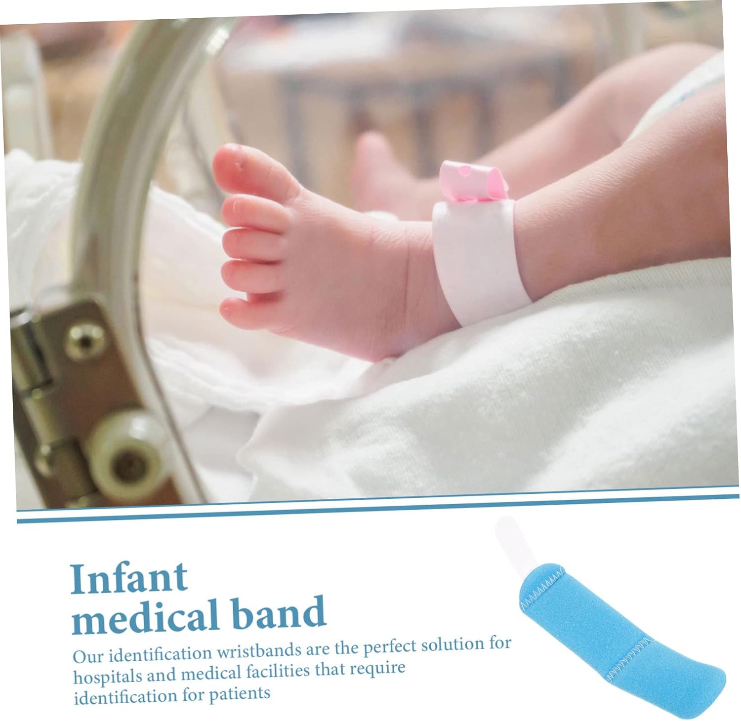 4pcs Id Wristband Patient Medical Band Soft Sponge Identification Band for Hospitals Comfortable Use Secure for All Ages for Medical and Event Identification