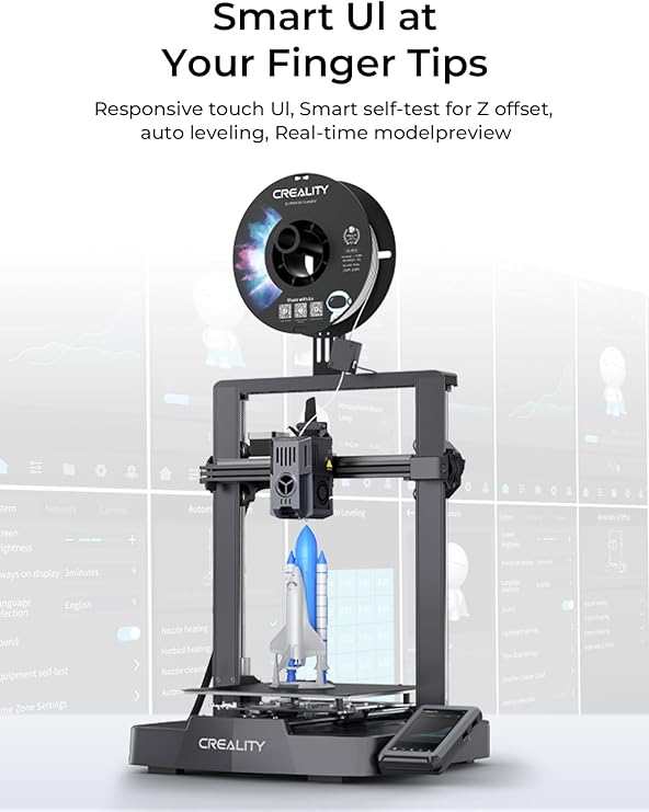 Creality Ender-3 V3 KE 3D Printer, 500 mm/s High-Speed Printing with Auto-Leveling, Sprite Direct Extruder Supports 300C Printing, Ultra-Smooth and Stable, 220220250 mm Print Volume