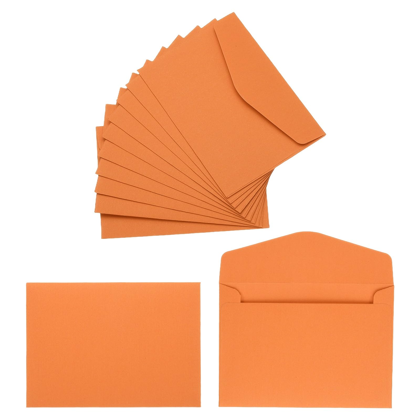 PATIKIL 120Pcs Gift Cards Envelopes, 110GSM Paper Colored Mini Envelopes Small Card Holder for Business Mailing Invitations Greeting Weddings Party, Orange, 4.5 x 3.2 Inches