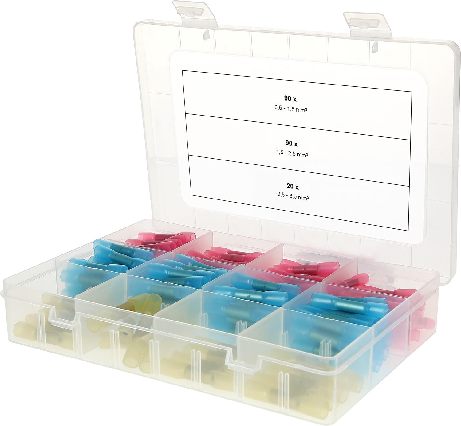 Cosses isolées en assortiment de 200 pcs de 0.5 à 6 mm2