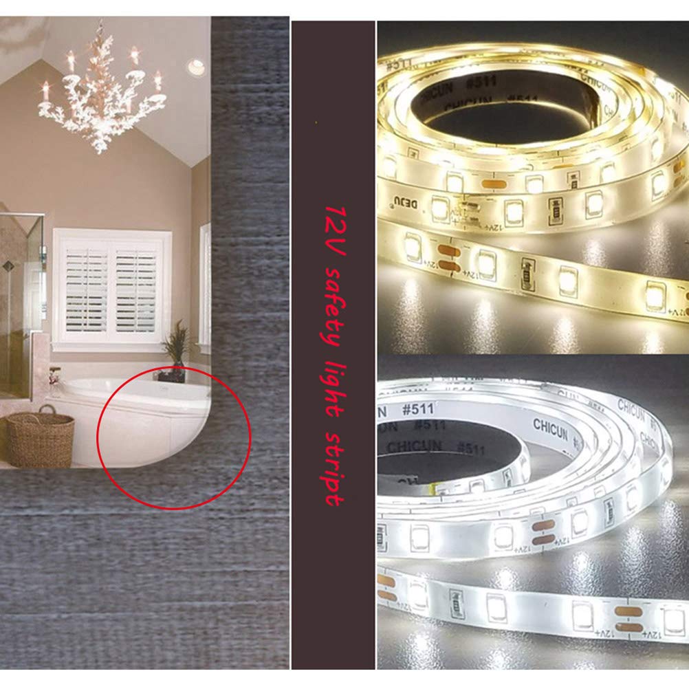 Specchio Da Bagno LED 61x76 Cm Senza Cornice Con Antiappannamento, Luce Anteriore E Retroilluminata, Dimmerabile E Sensore Touch