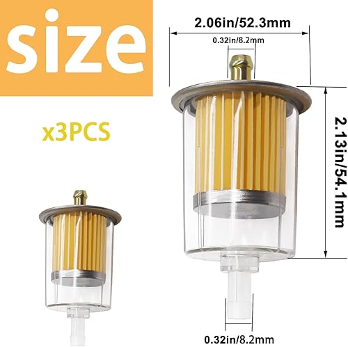Miniatura 2 de Taiss Filtro de combustible en línea de gas, se adapta a la línea de combustible de 38 pulgadas, ampliamente utilizado en automóviles, motocicletas,