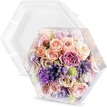 ARTOOL Hexagon Deep Casting Resin Art Mold Decorative DIY Flower Preservative Silicone Deep Casting Resin Mould Epoxy UV Resin Art Mould 6 Inch 2.1 Inch Depth Set of 1