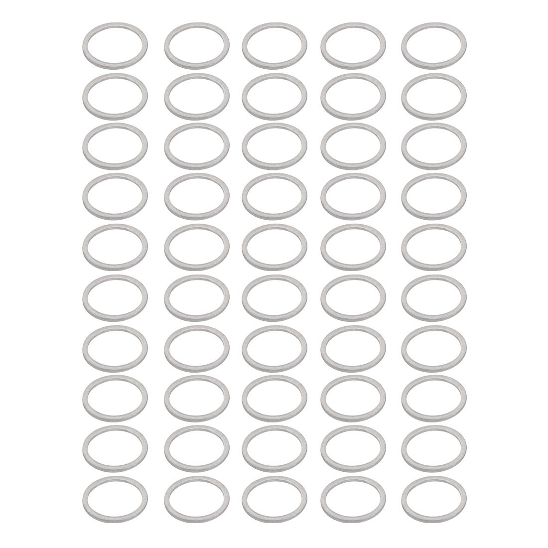 Uxcell 50-Pack Aluminum Drain Plug Washers - 18x24x1.5mm Motorcycle Hardware