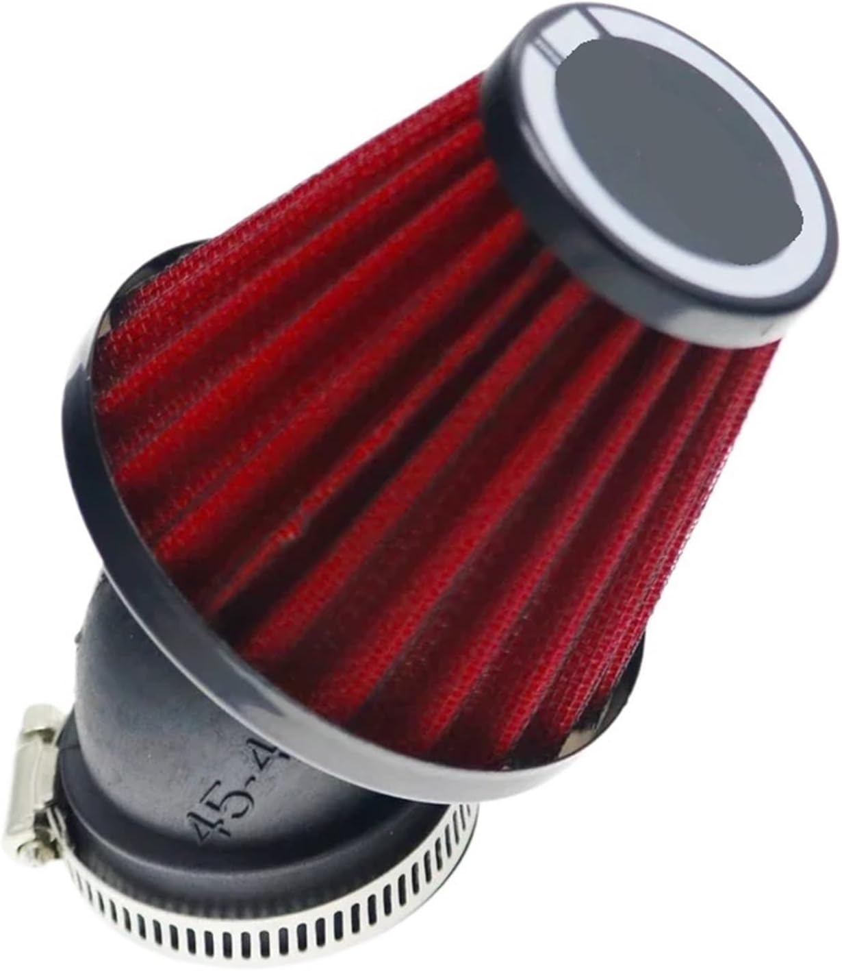 Motorcycle Air Filter 28mm 38mm 42mm 48mm Cleaner Clamp-on 45 Degree Bend Air Intake Filters Motorbike Accessories(Red 28mm)