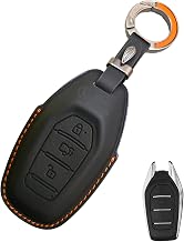 Leather Key Cover and Key Chain Compatible for Mahindra XUV 500 Car 3 Button Smart Key I Stylish Premium Leather Key Cover