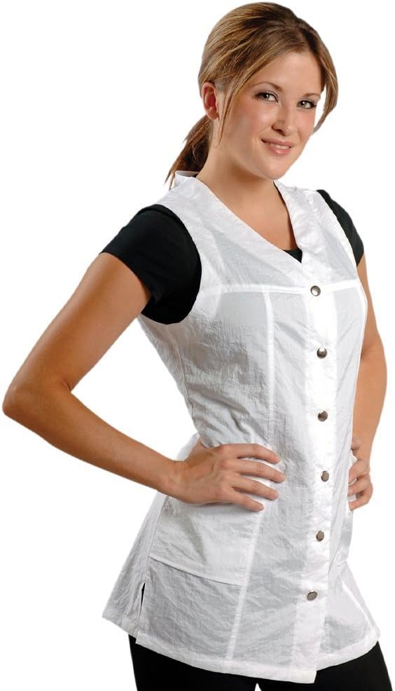 Sleeveless White Salon Smock