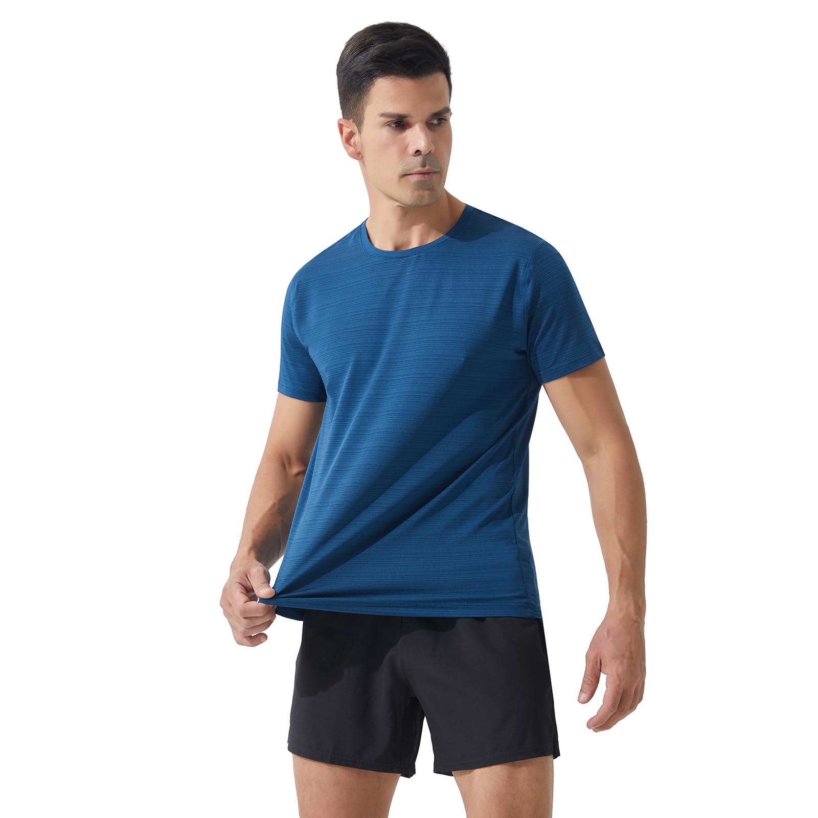 TOPTIE Lot de 5 t-shirts de sport à manches courtes pour homme