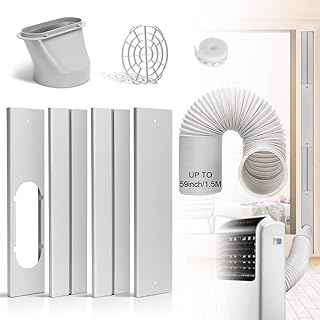 Portable Air Conditioner Window Door Kit with 5.9”Exhaust Hose, Universal Adjustable Window Seal for AC Unit,Sliding AC Vent Kit for Horizontal or Vertical Windows, Window Kit with 1.5M Hose