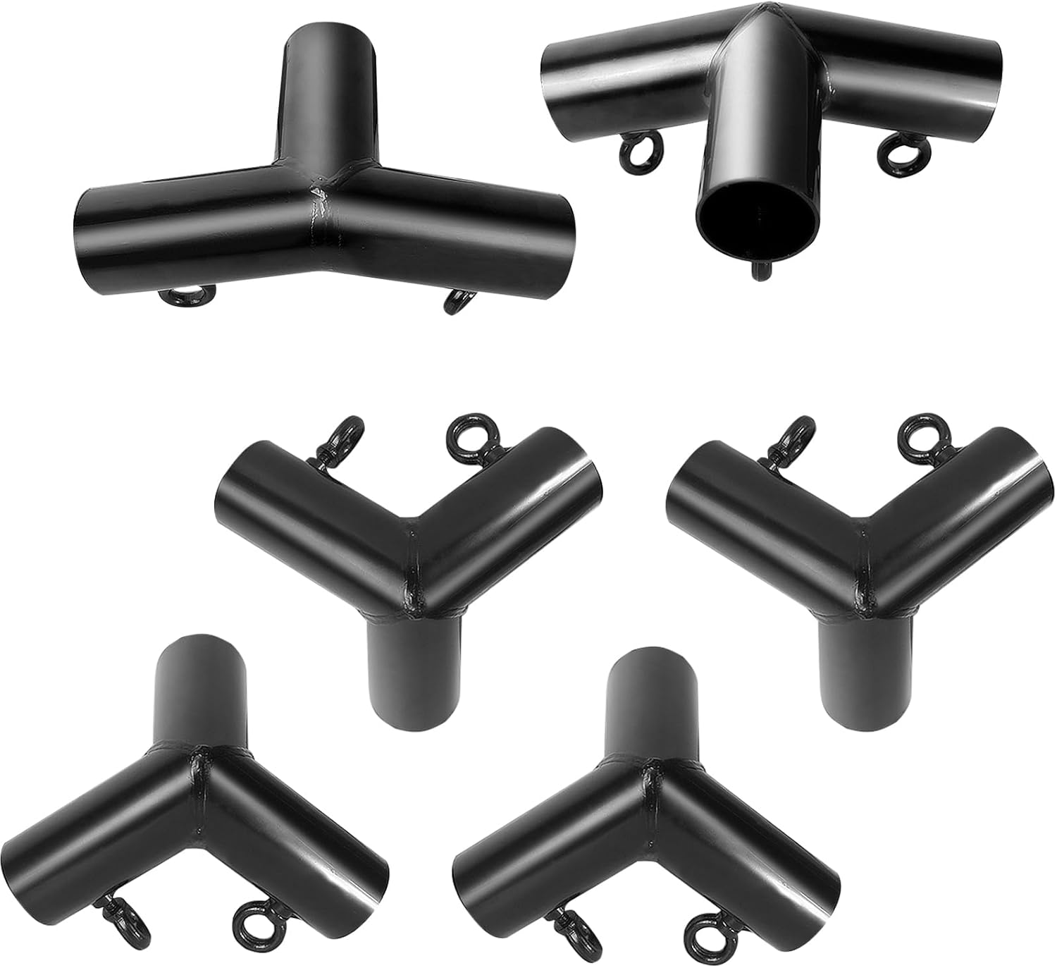 Aoneky 2 Inch Inner Diameter Low Peak Canopy Fittings, 156 Degree Corner Connectors for Carport Frame, Fits Poles with Outer Diameter Under 2 Inches, Metal Bracket Kit (4-Leg Set)
